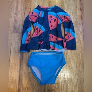 Tea Collection toddler 2-piece swimsuit, blue watermelon, 12-18 months